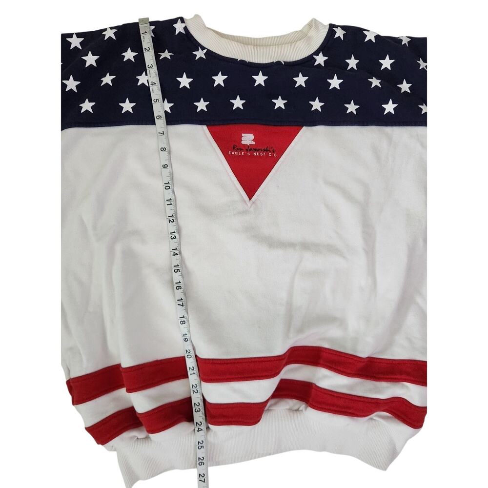 Ron Jaworski Eagles Nest Vintage American Flag Patriotic Crewneck USA 80s sz 2XL - Picture 6 of 7